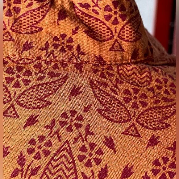Westside Bohemian Long Orange Tunic w/ Red Designs & Sequins (Size: XS) - Picture 10 of 16